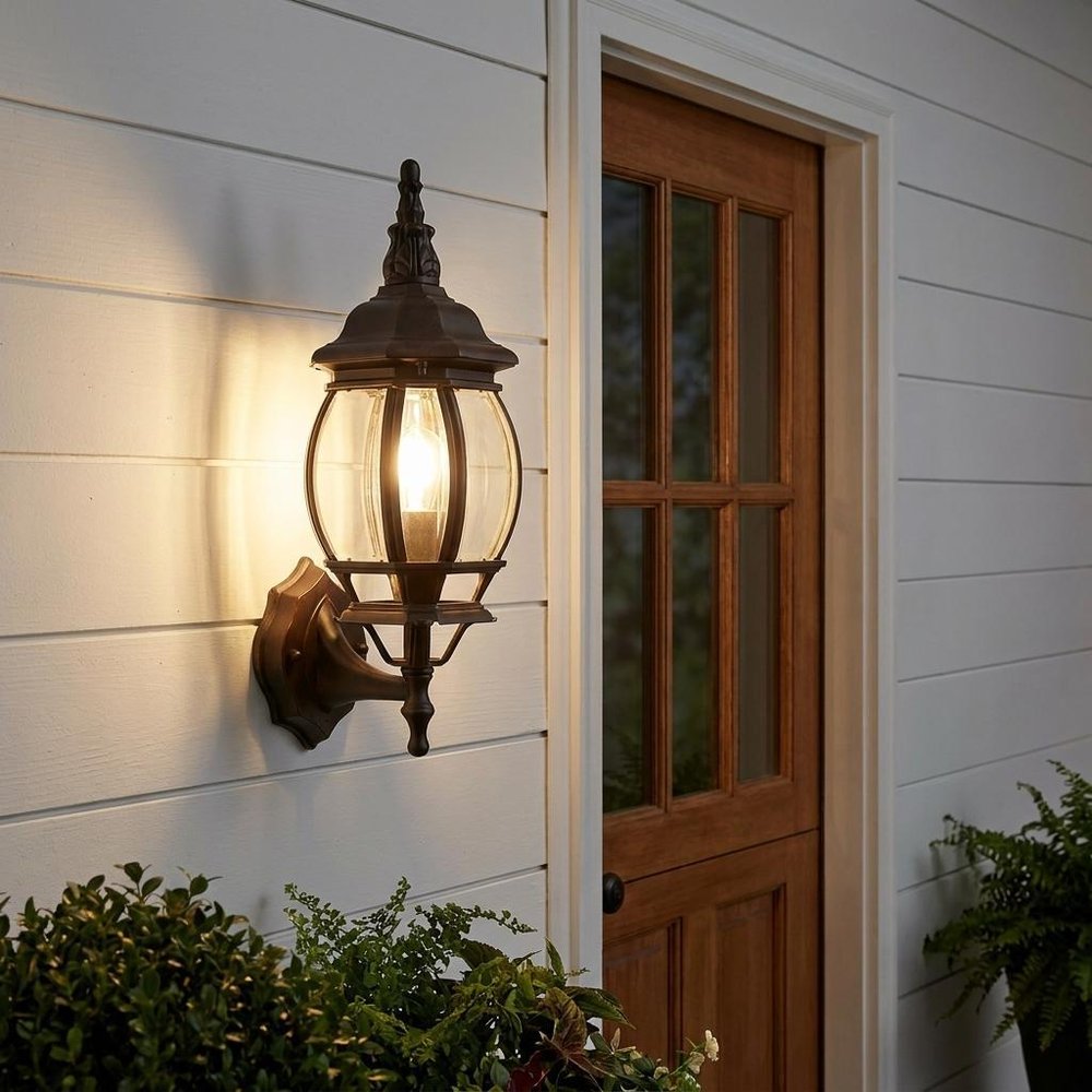 Matte Black Ornamental Glass Globe Wall Light