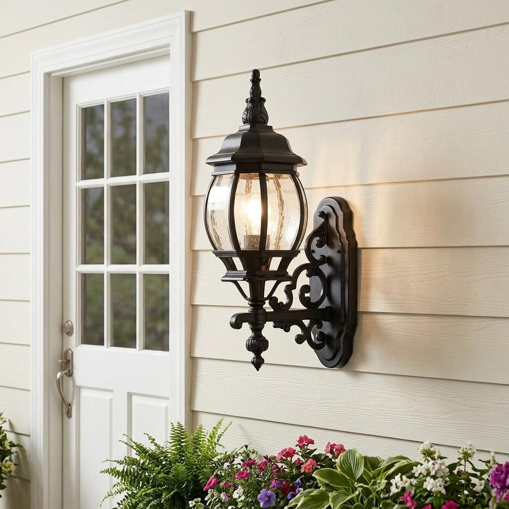 Matte Black Glass Globe Wall Light