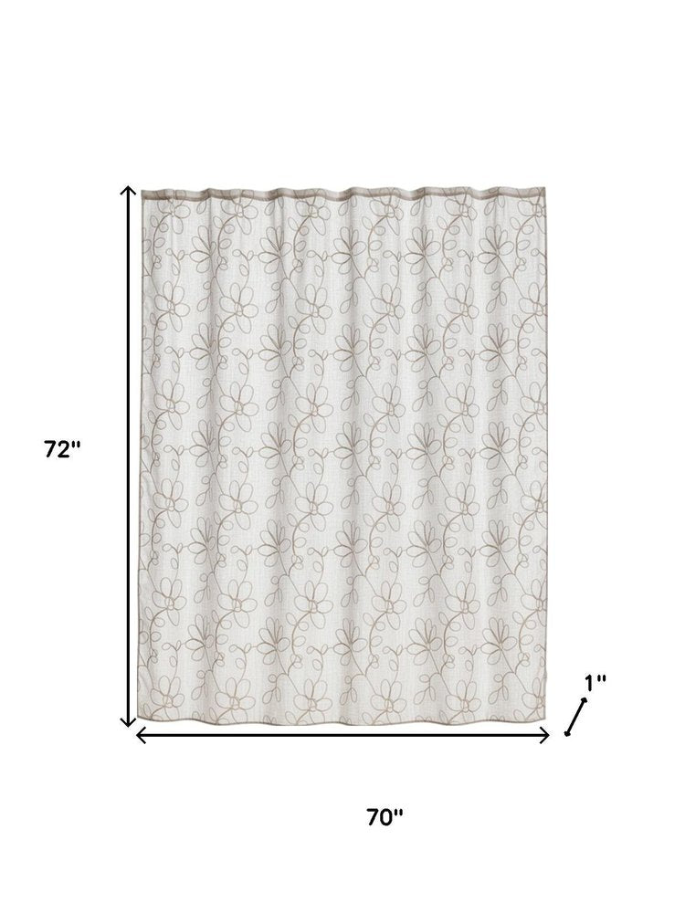 72" Linen Polyester Shower Curtain