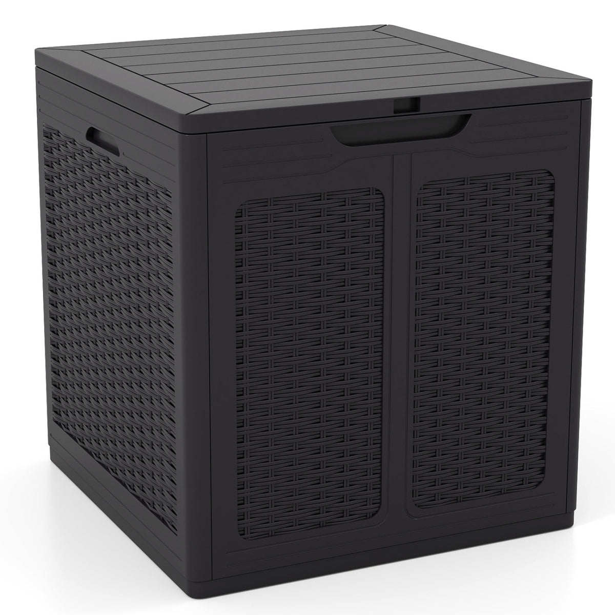 39 Gallon Deck Box with Lockable Lid Package Delivery Box for Patio Furniture Cushions-Brown