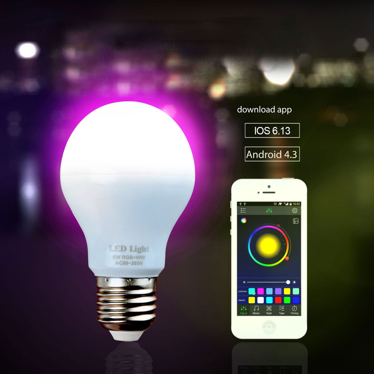 1.6 Million Color Smart Wireless LED Bulb Light by DirectDeals