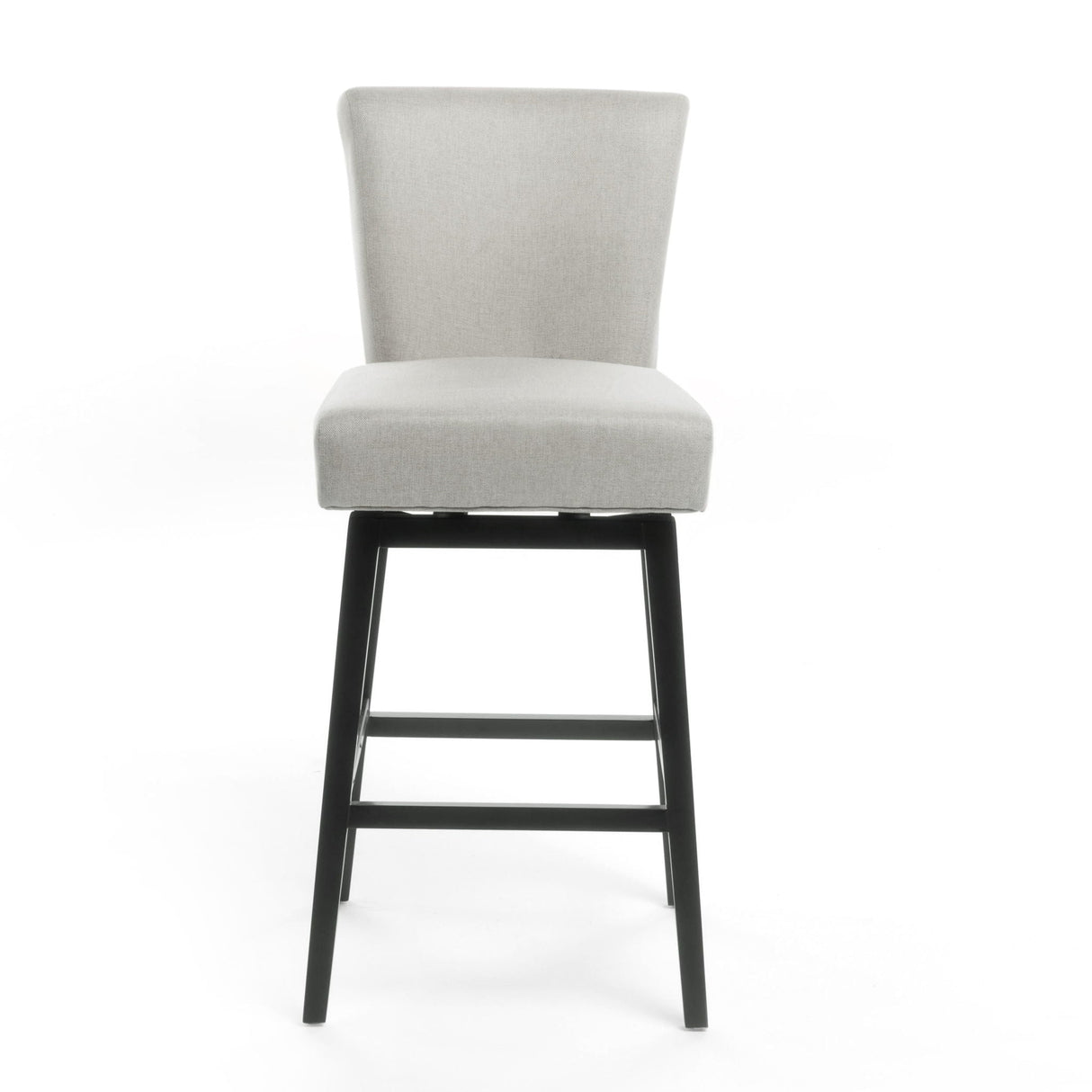 Quicksilvered - Upholstered Swivel Counter Stool With Wood Legs - Beige by Couch.com