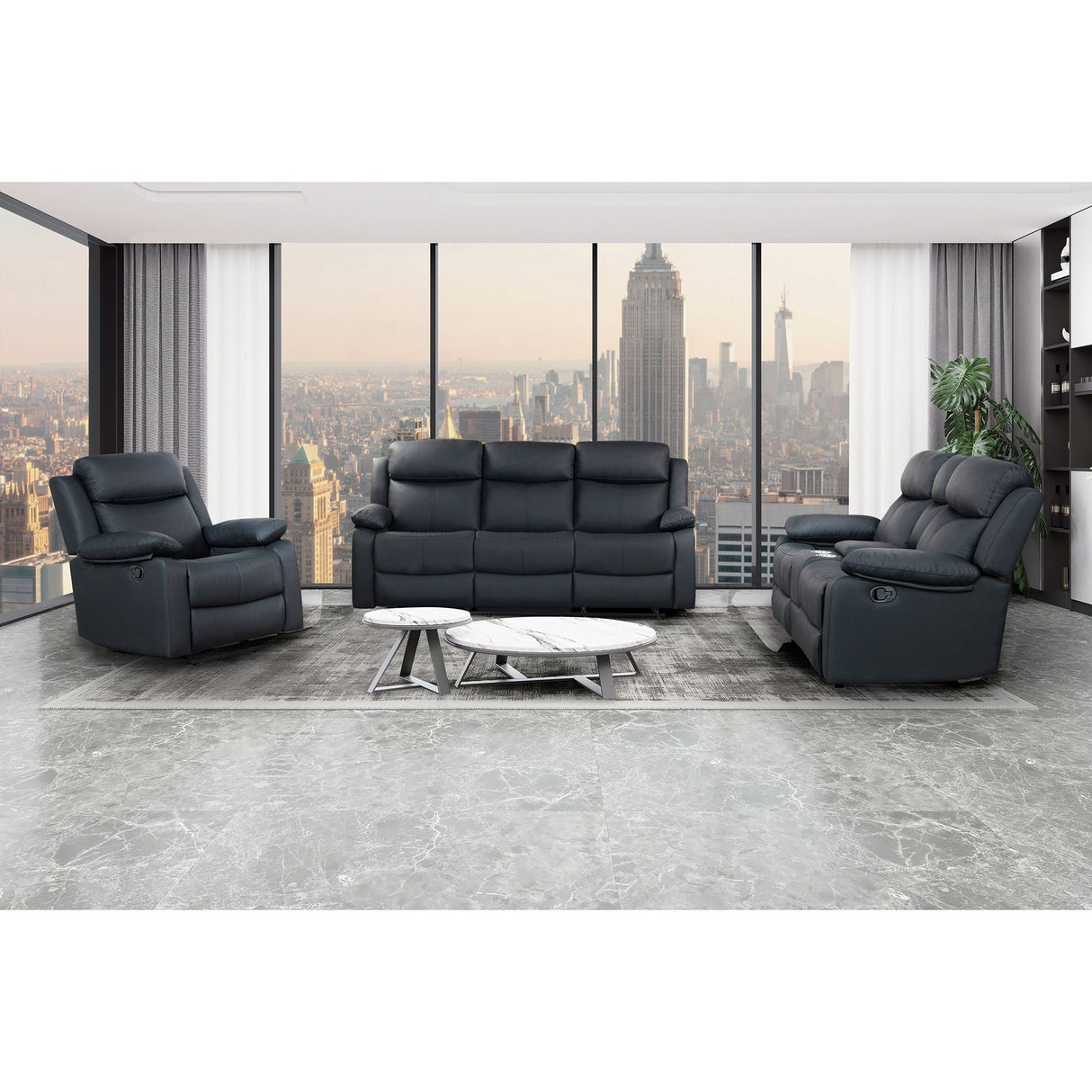 Blanche - Console Reclining Loveseat With LED Lights And Speakers