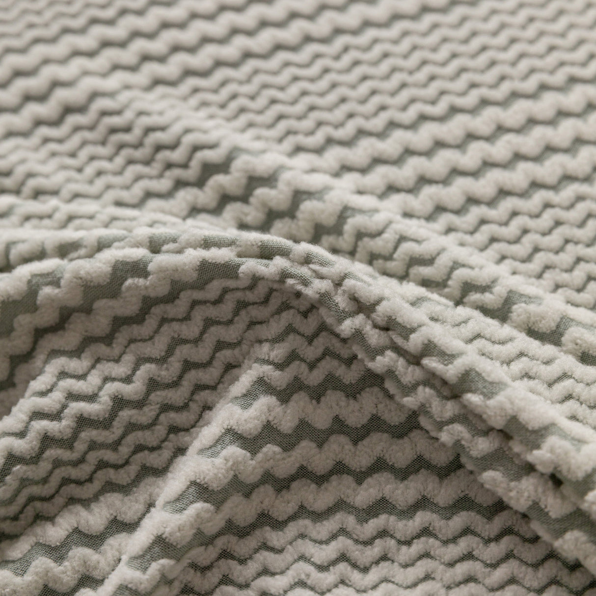 Modern Textured Stretch Sofa Cover, Plush Fleece Sofa Slipcover with 3D Stripe Texture