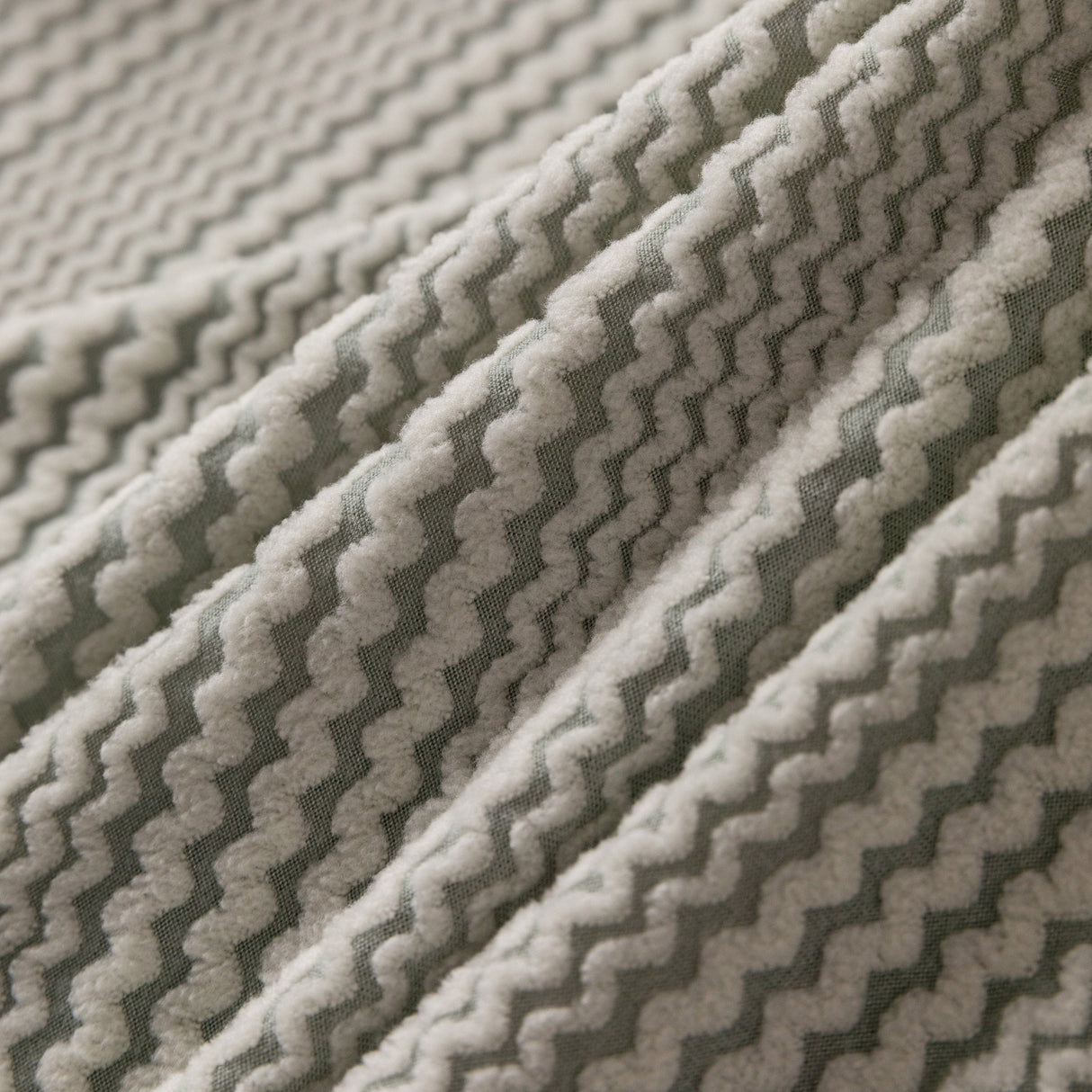 Modern Textured Stretch Sofa Cover, Plush Fleece Sofa Slipcover with 3D Stripe Texture