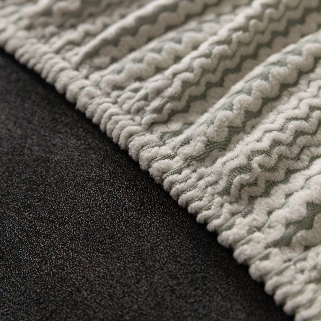 Modern Textured Stretch Sofa Cover, Plush Fleece Sofa Slipcover with 3D Stripe Texture