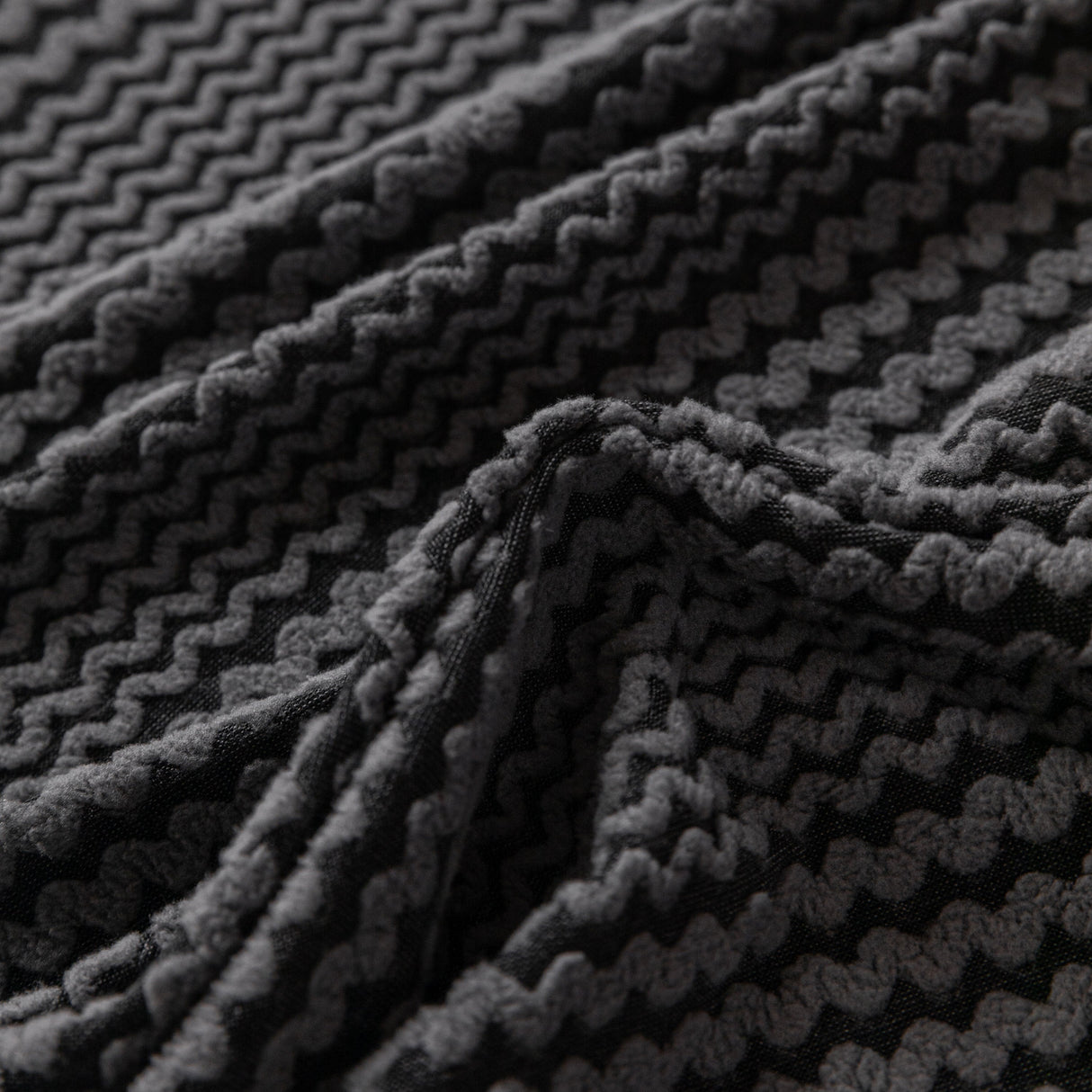 Modern Textured Stretch Sofa Cover, Plush Fleece Sofa Slipcover with 3D Stripe Texture