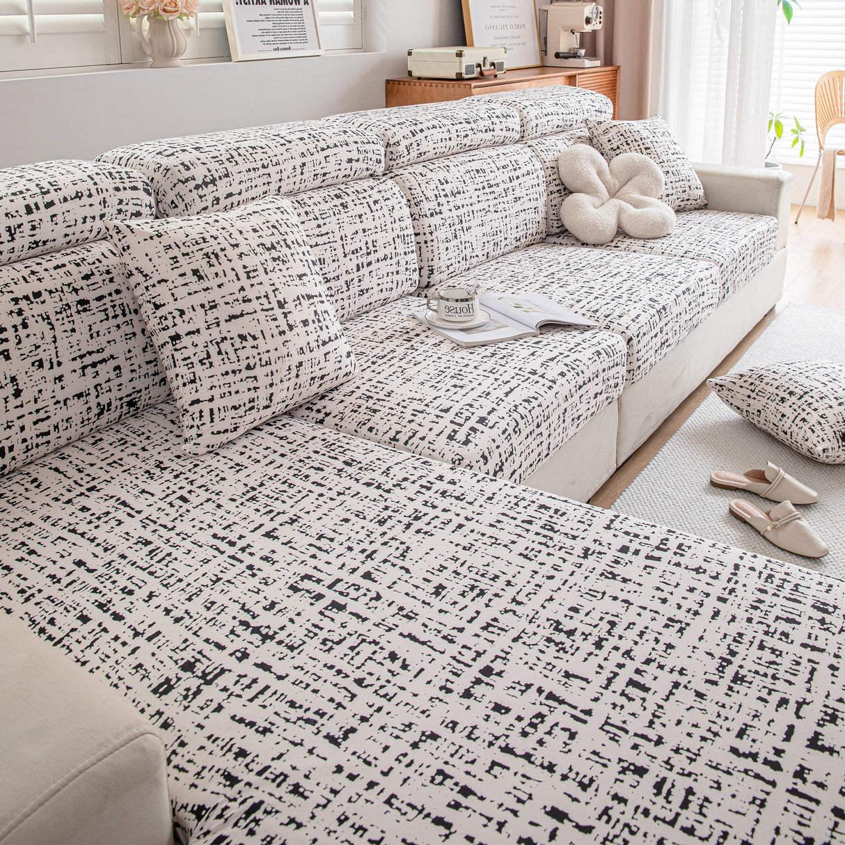 Stretch Individual Cushion Slipcovers, Furniture Protector with Elastic Bottom, Couch Cover Replacement