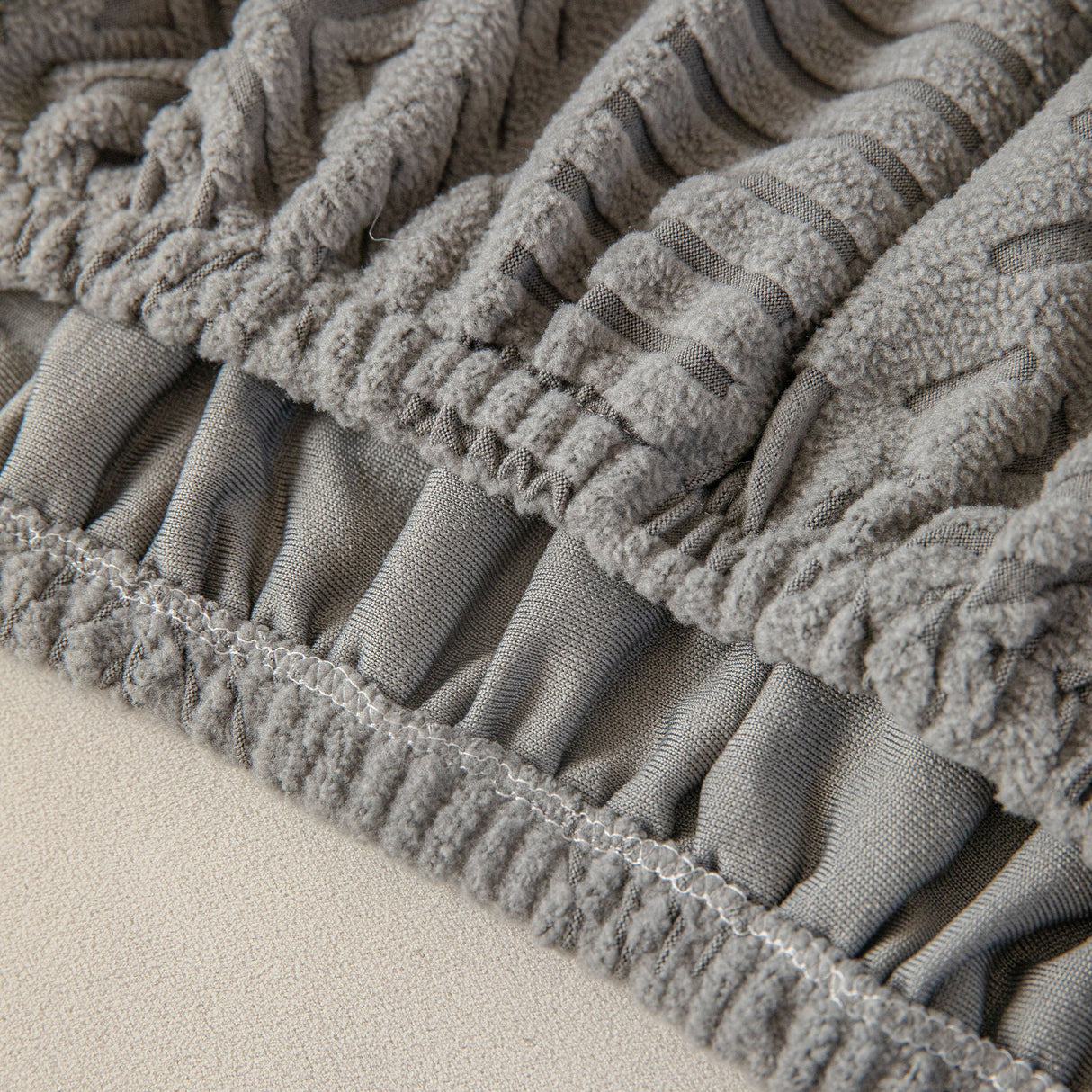 High Stretch Embossed Geometric Slipcover for Couch, Cozy Plush Fleece Couch Cover