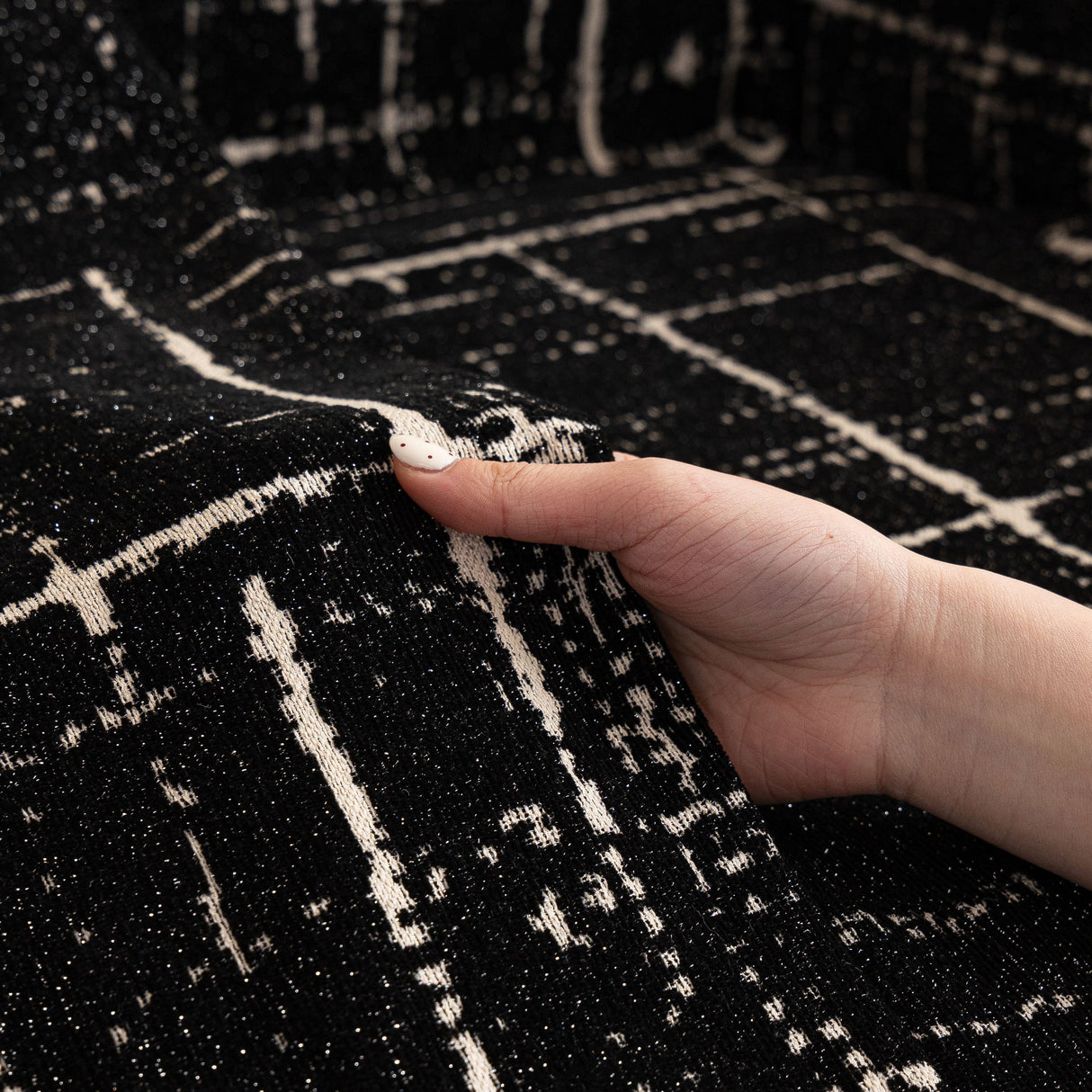 Modern Couch Protector Blanket Woven Chenille Sofa Cover Throw with Artistic Grid