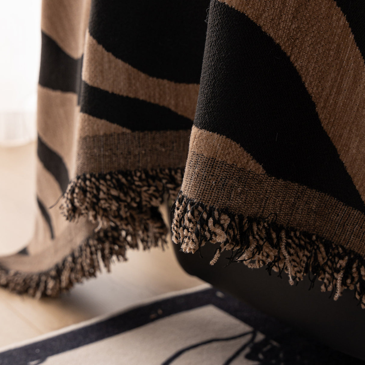 Zebra Striped Chenille Throw Sofa Cover Full-Cover Decorative Furniture Slipcover