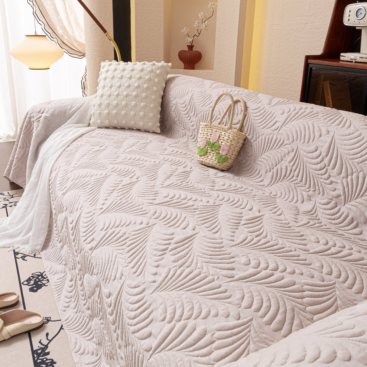 Cooling Quilted Non-Slip Furniture Protector for Pets & Kids, Washable Sofa Slipcover