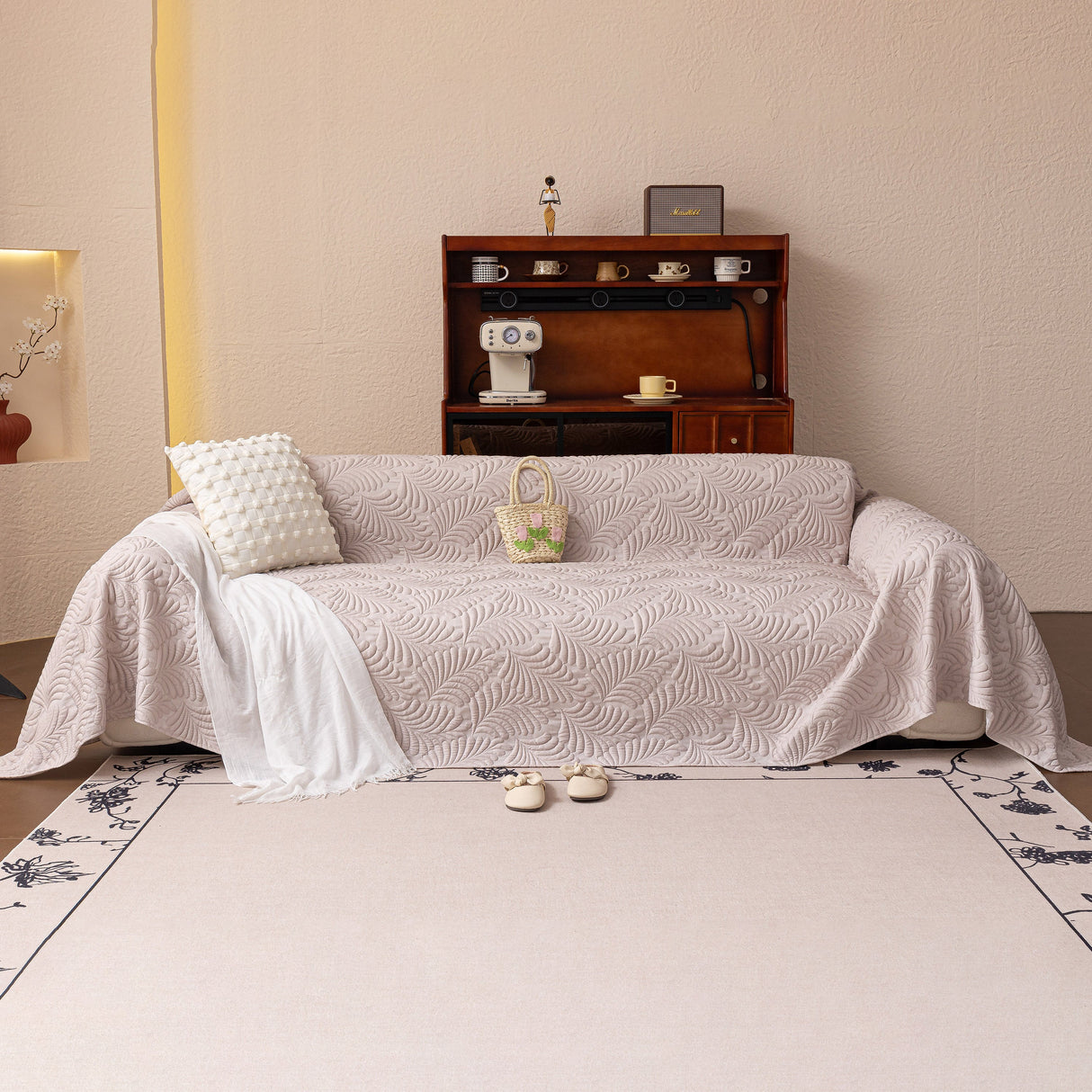 Cooling Quilted Non-Slip Furniture Protector for Pets & Kids, Washable Sofa Slipcover