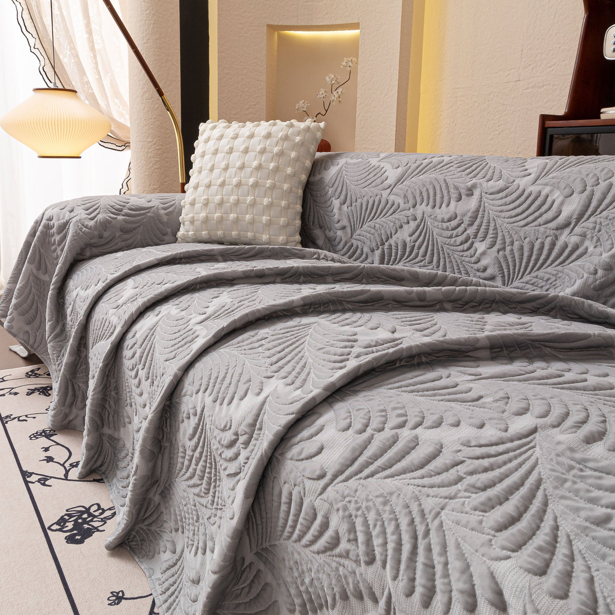 Cooling Quilted Non-Slip Furniture Protector for Pets & Kids, Washable Sofa Slipcover