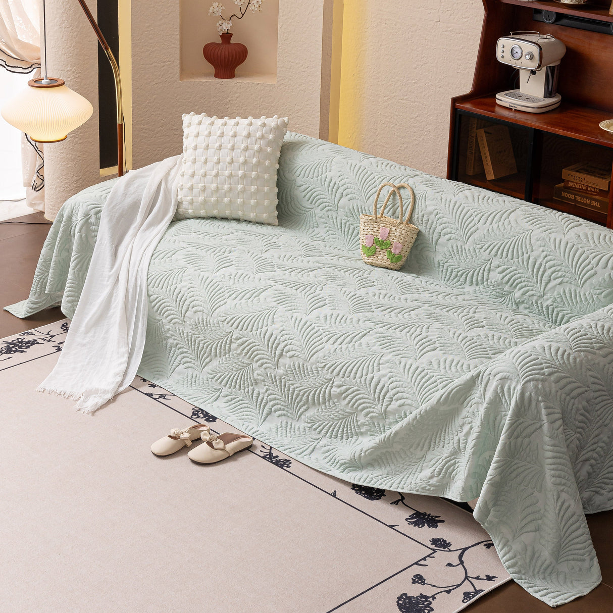 Cooling Quilted Non-Slip Furniture Protector for Pets & Kids, Washable Sofa Slipcover