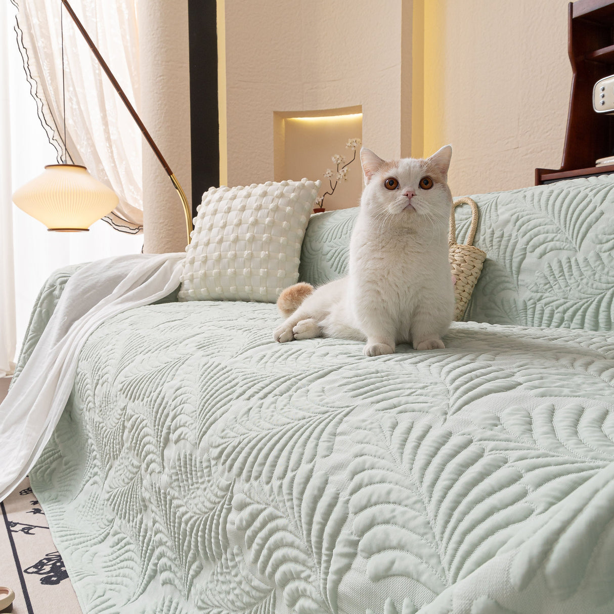 Cooling Quilted Non-Slip Furniture Protector for Pets & Kids, Washable Sofa Slipcover