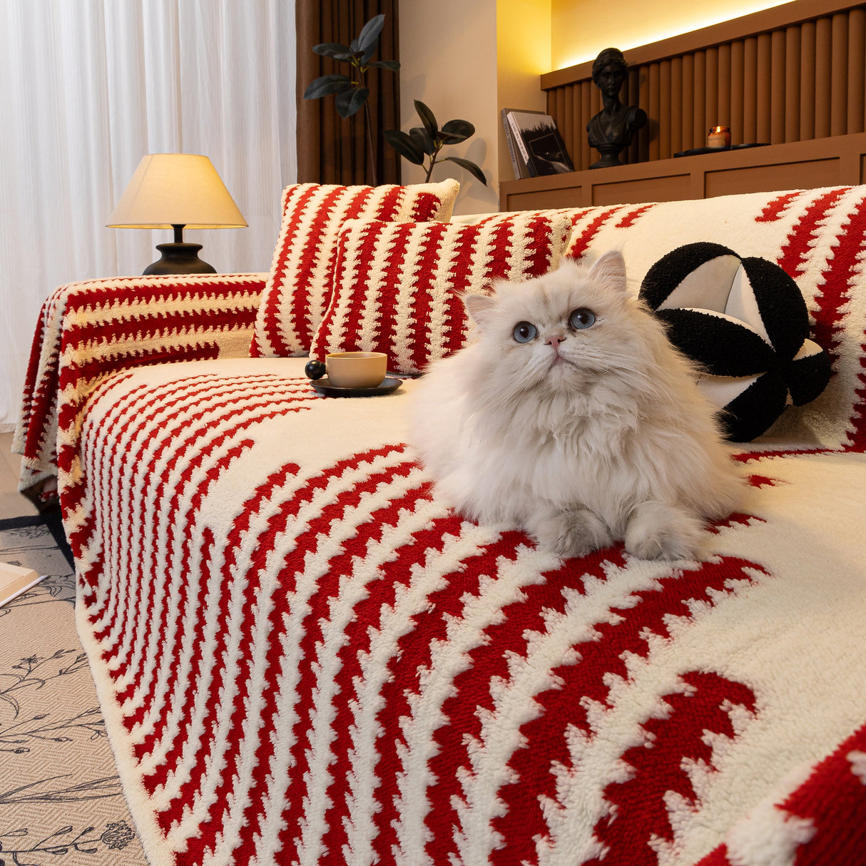 Jacquard Fleece Throw Blanket for Couch Plush Fuzzy Cozy Soft Blankets and Throws for Sofa