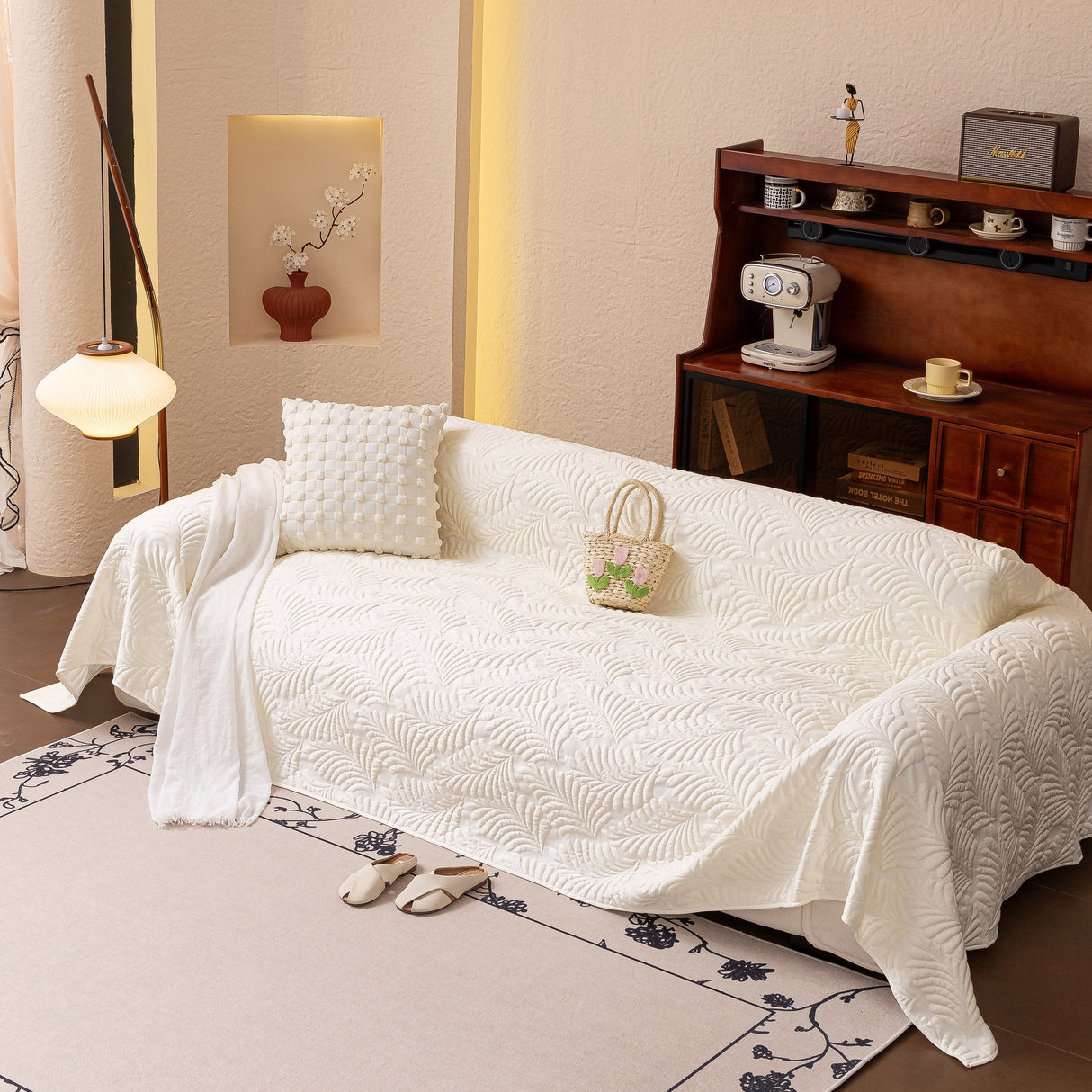 Cooling Quilted Non-Slip Furniture Protector for Pets & Kids, Washable Sofa Slipcover