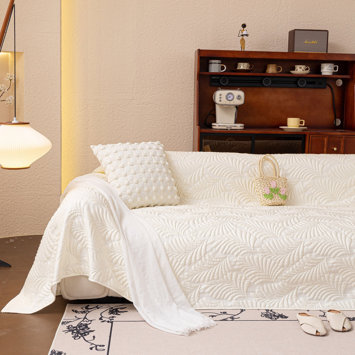 Cooling Quilted Non-Slip Furniture Protector for Pets & Kids, Washable Sofa Slipcover