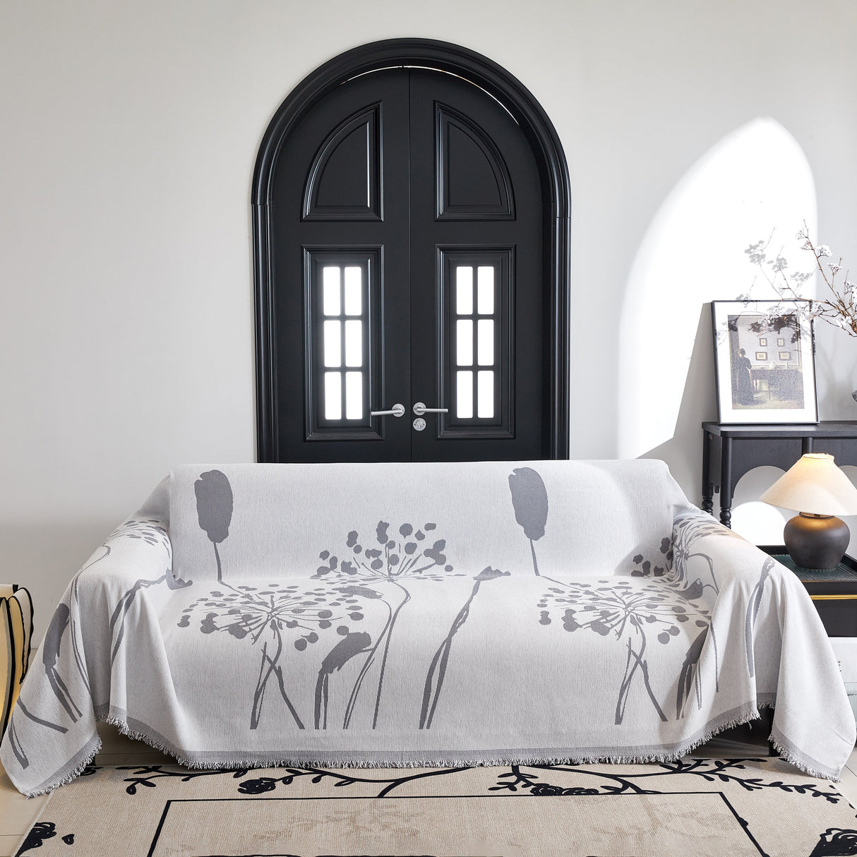 Dandelion Blanket Throw for Sofas Chenille Furniture Couch Cover, Couch Cushion Cover for Kids, Pets