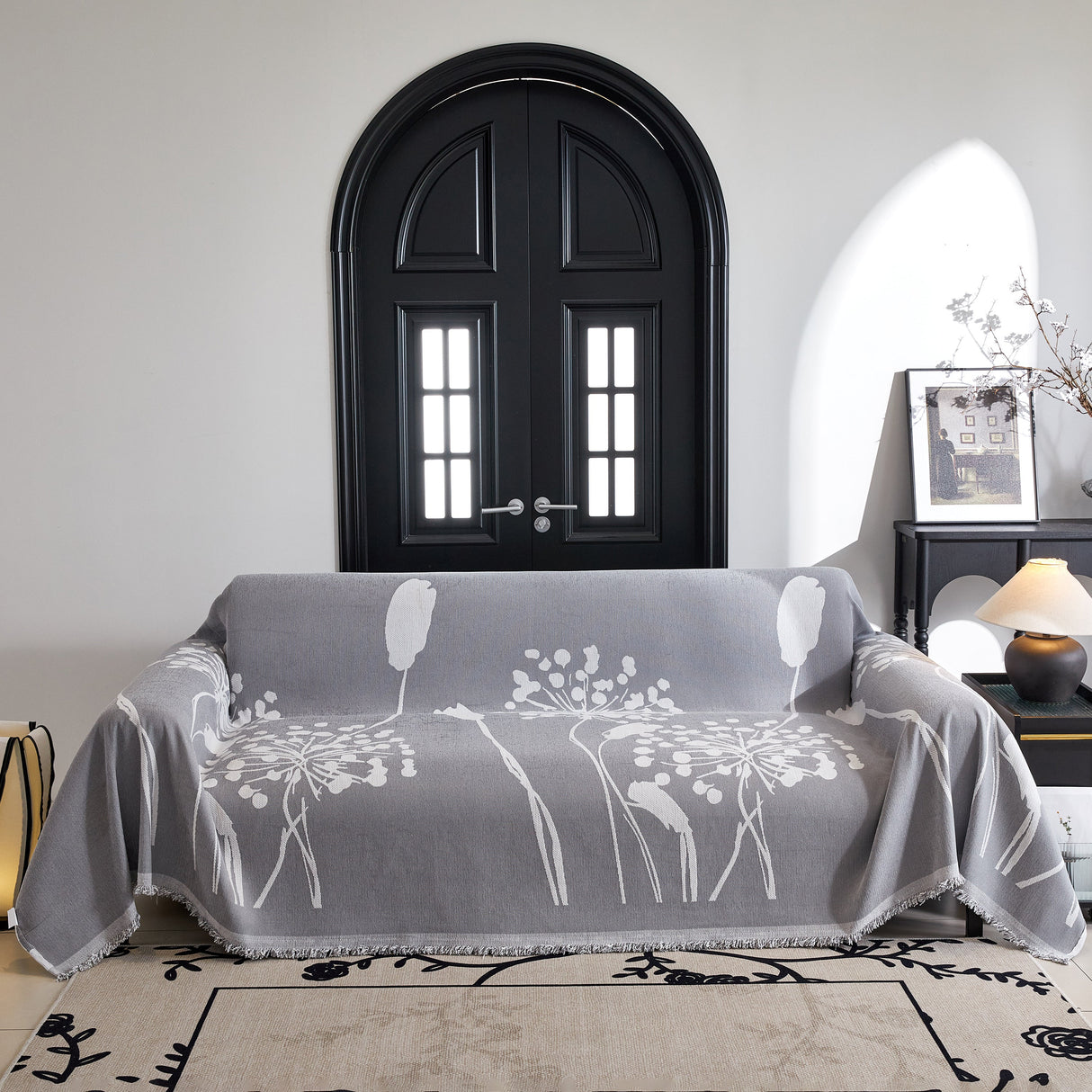 Dandelion Blanket Throw for Sofas Chenille Furniture Couch Cover, Couch Cushion Cover for Kids, Pets