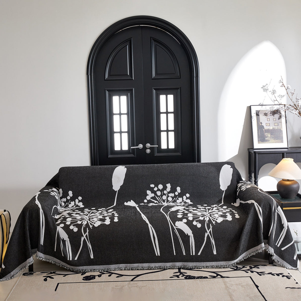 Dandelion Blanket Throw for Sofas Chenille Furniture Couch Cover, Couch Cushion Cover for Kids, Pets