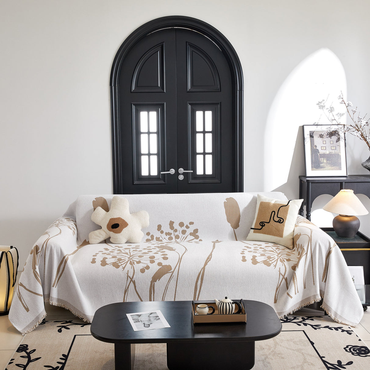 Dandelion Blanket Throw for Sofas Chenille Furniture Couch Cover, Couch Cushion Cover for Kids, Pets