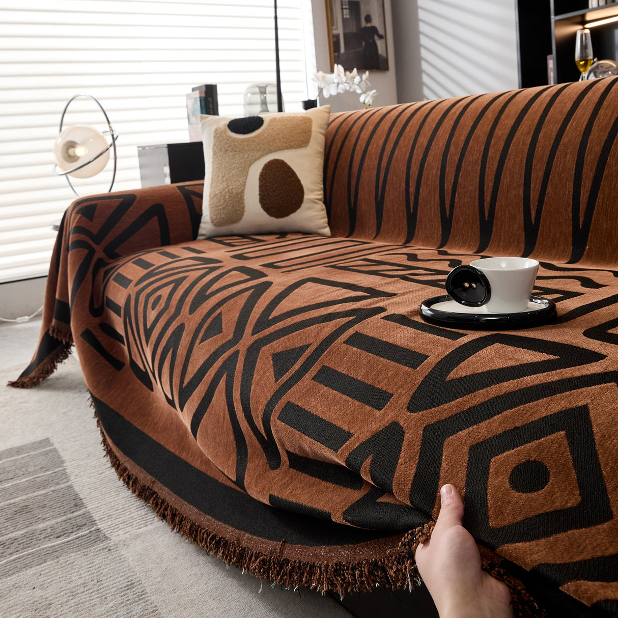 Boho Chenille Sofa Throw Covers Sectional Sofa Couch Cover Sofa Protector Covers