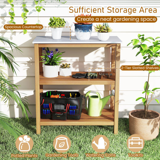 4 Pieces Wood Outdoor Patio Furniture Set with Cushions for Garden-Turquoise