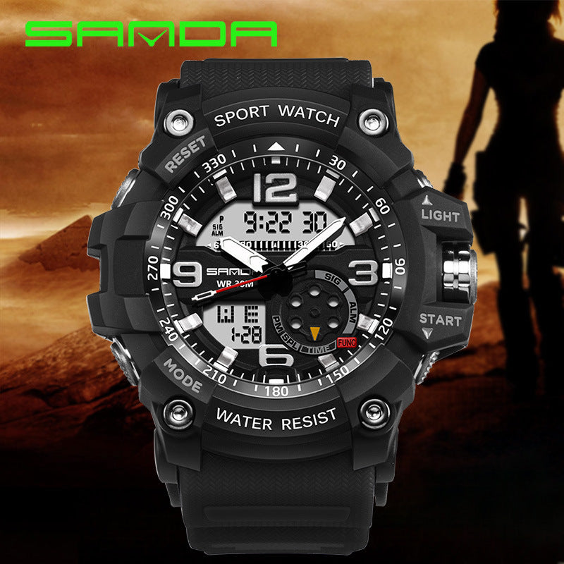 NEW Sport Analog-Digital Watch For Men and Woman Waterresistant 50M Professional Waterproof Quartz Large Dial Military Wristwatches With Night Mode