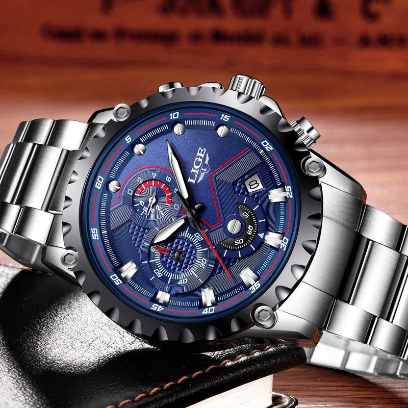 Business Elegant Men's Watch With Chronometers Day View Fluorescent Hands Excellent Look Unique Design Perfect Gift For Your Man