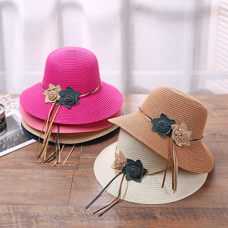 Girls Hats Children Raw Edge Straw Hat For Girls Kids Sun Cap Girls Hat Baby Beach Caps In leegant Modern Design