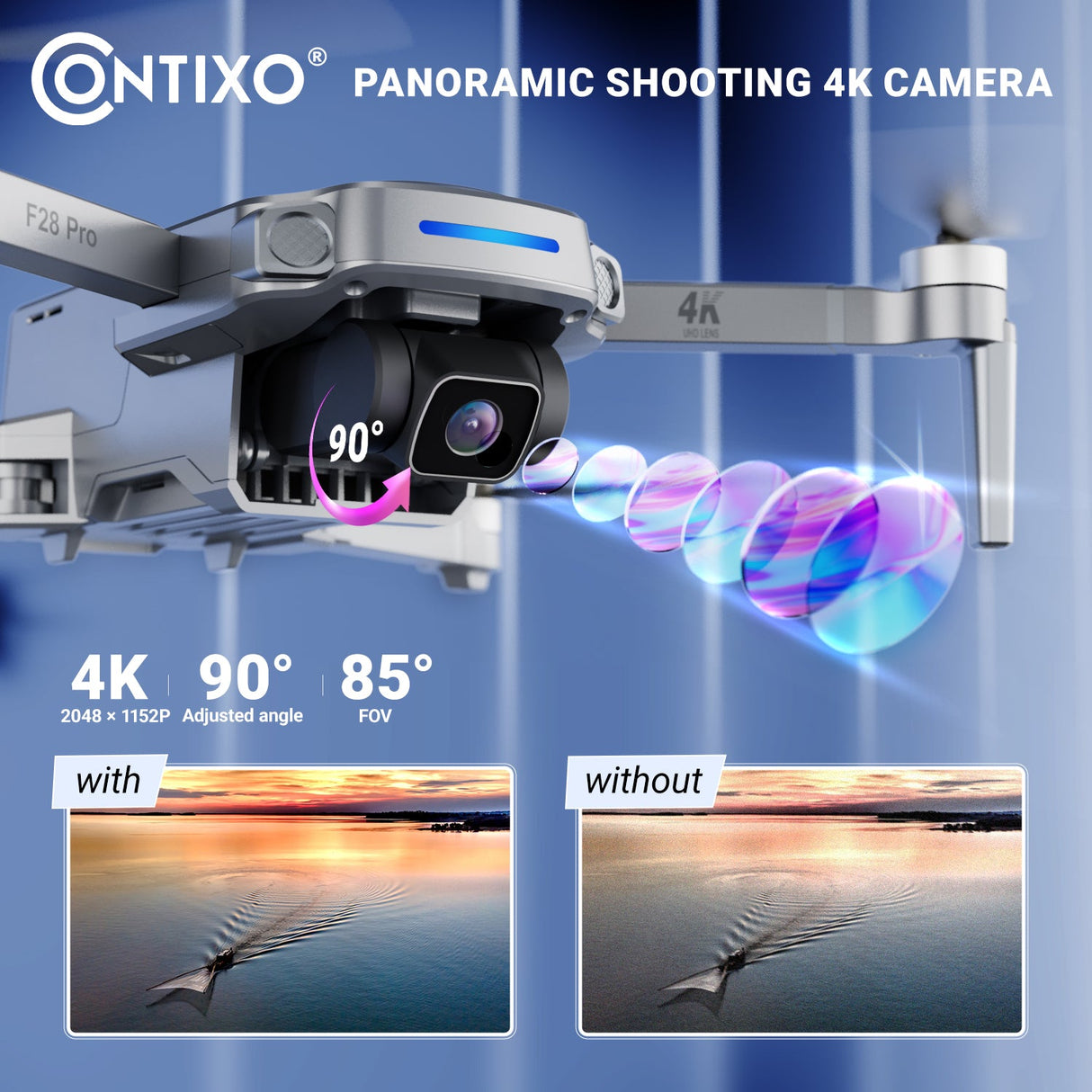 Contixo F28 Pro Foldable Drone With 4K FHD Camera and Carrying Case