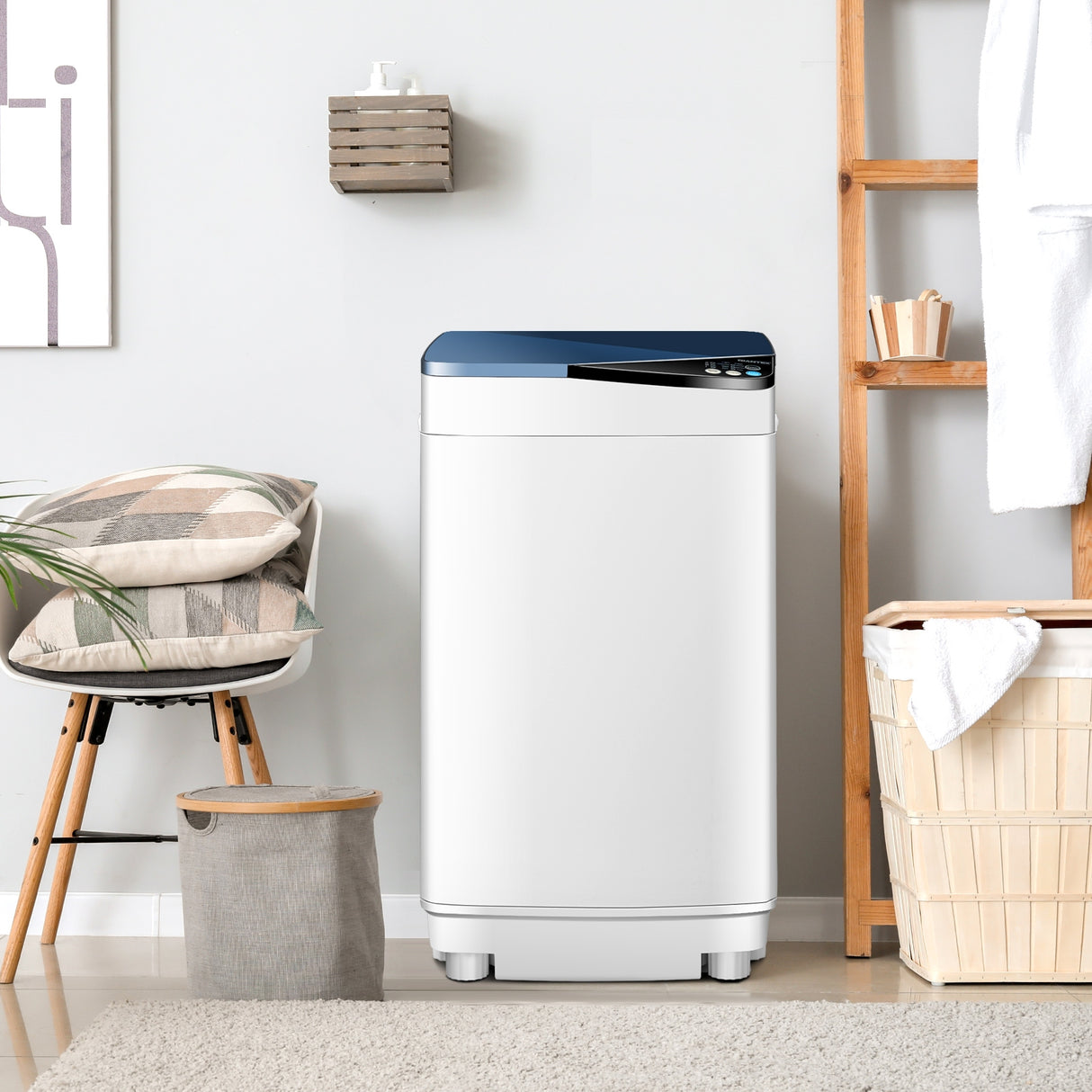 Full-Automatic Washing Machine with Built-in Barrel Light-Blue