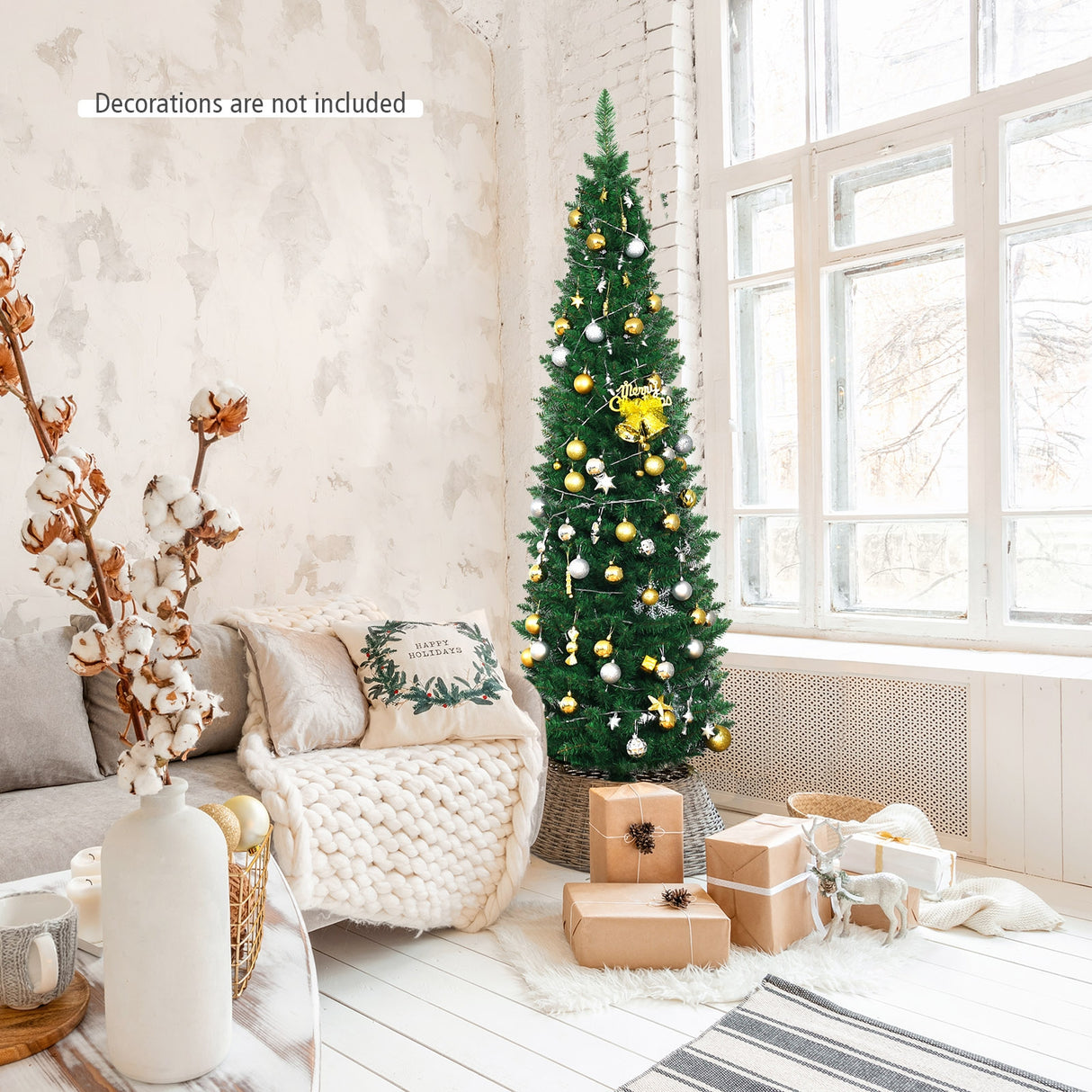 PVC Artificial Slim Pencil Christmas Tree-5 Feet