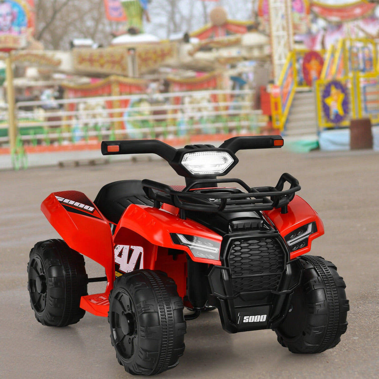 6V Kids ATV Quad Electric Ride On Car with LED Light and MP3-Green