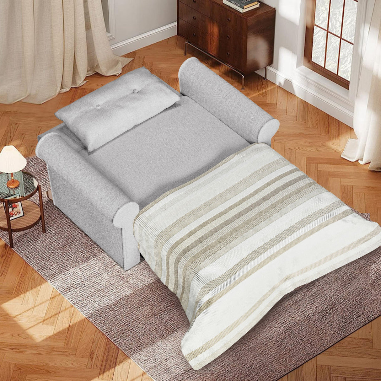 3-in-1 Adjustable Sleeper Sofa Bed Pull Out Chair Sofa