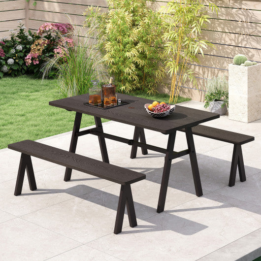 3-Person Outdoor Bench Set of 2 with 800 LBS Bearing Capacity