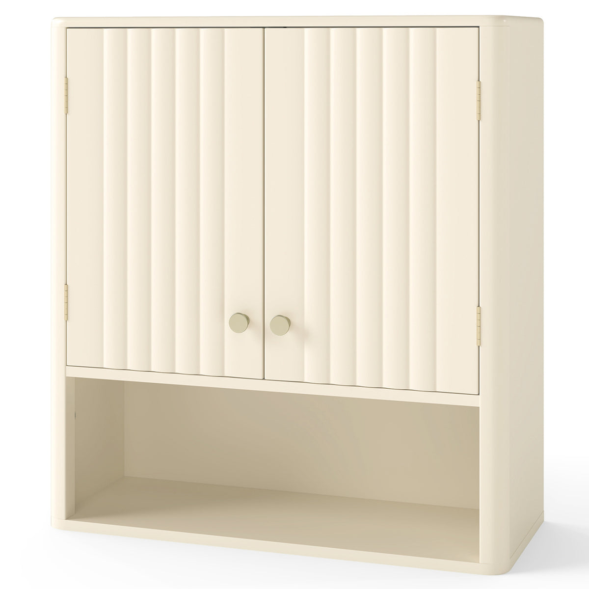 3-Piece Bathroom Cabinet Set with Fluted Doors Over Toilet Corner & Wall Cabinet