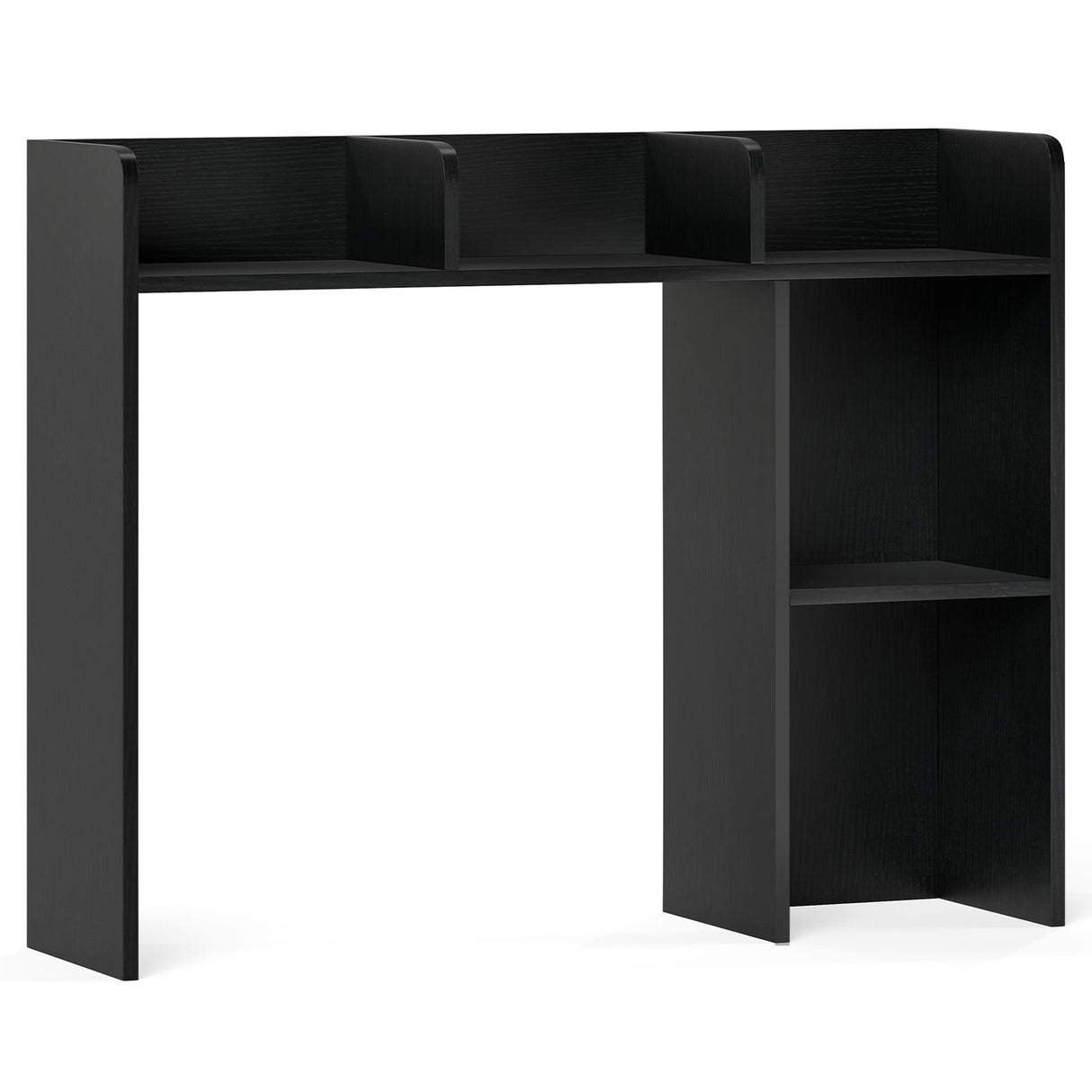 3-Tier Multipurpose Desk Bookshelf with 4 Shelves-Black