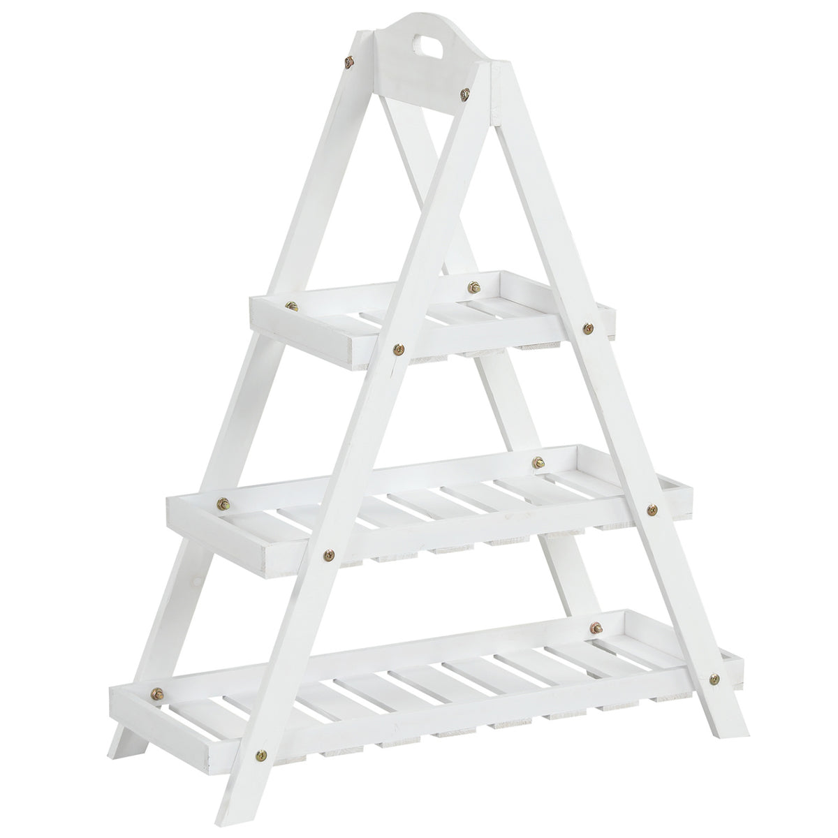 3-Tier Plant Stand Flower Pot Display Shelf-White