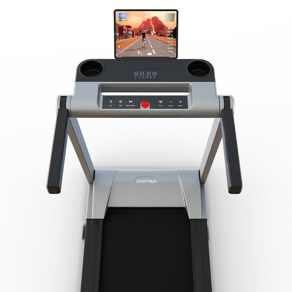 DeerRun A1 Pro Move+ 6% Incline Foldable Treadmill——2025 Upgraded Chip & NFC Support | 350Lbs, 10mph Silver
