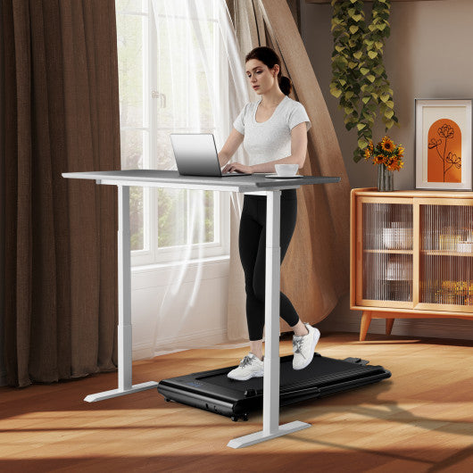 3-in-1 3HP Folding Treadmill with Smart Apps Remote Control and Speakers-Black