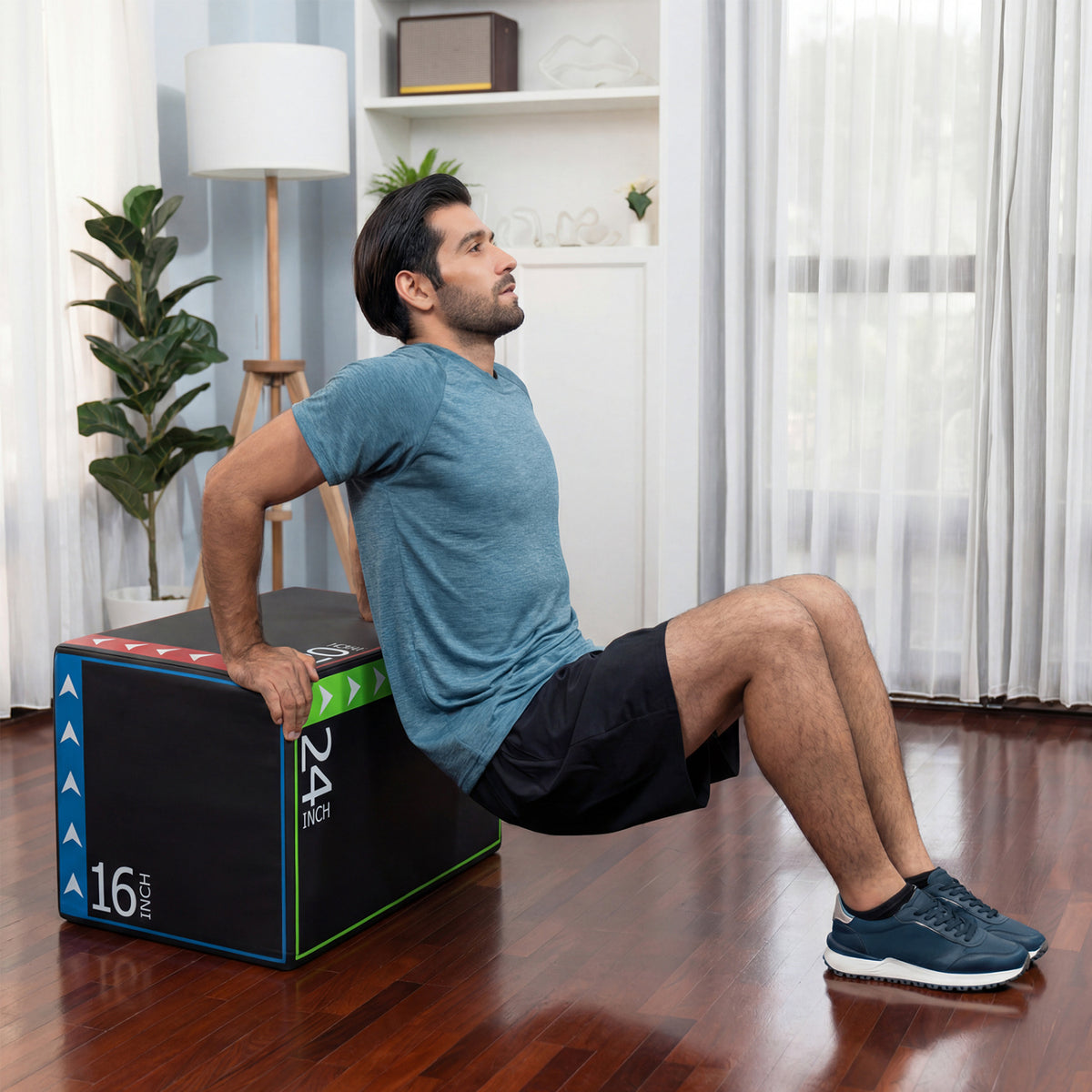 3-in-1 Plyometric Box 16 x 20 x 24 Inches Soft Plyo Jump Box