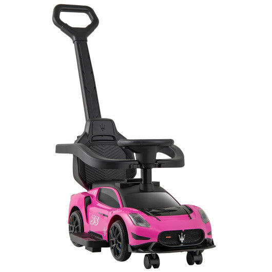 3-in-1 Ride on Push Car Maserati Licensed Sliding Car with Music-Pink