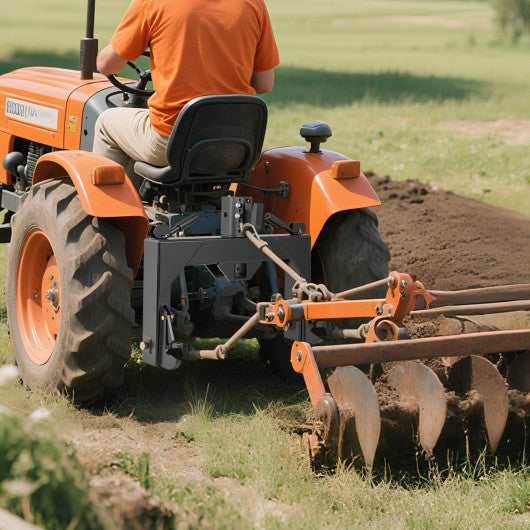 3-Point Quick Hitch with 5 Level Adjustable Bolt for Farming-Black