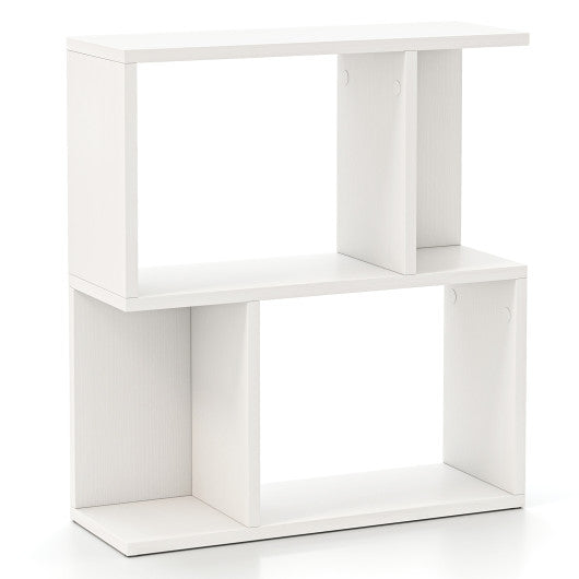 3-Tier Bookshelf with Display Shelf for Small Space-White