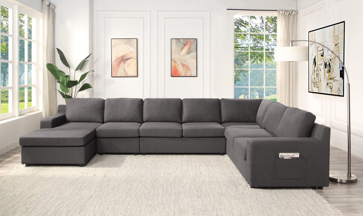 Waylon - Linen Sectional Sofa by Couch.com