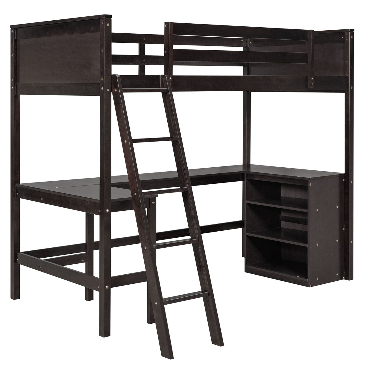 Loft Bed With Shelves With Desk by Couch.com