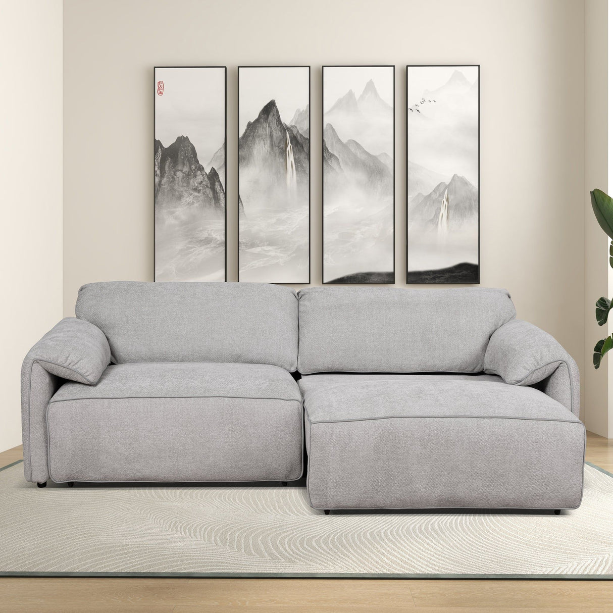 Cleveland - Dual Power Convertible Sofa - Silver by Couch.com